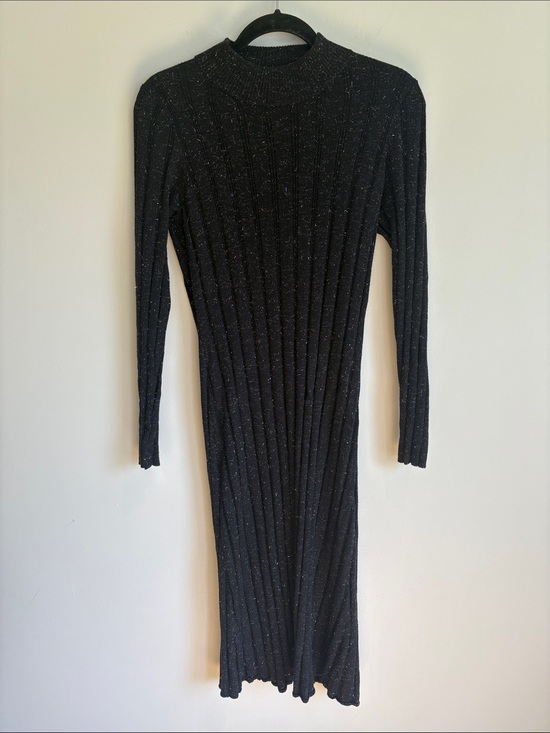 Joie Dresses & Skirts - Joie Black Metallic Ribbed Long-Sleeve Dress